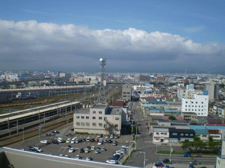 ルートイングランティア函館駅前からの函館本線のトレインビュー