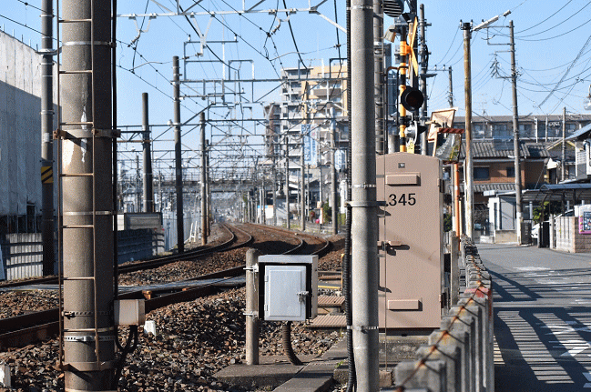 春日部駅から一ノ割駅側に１㎞程歩いた地点の撮影ポイント