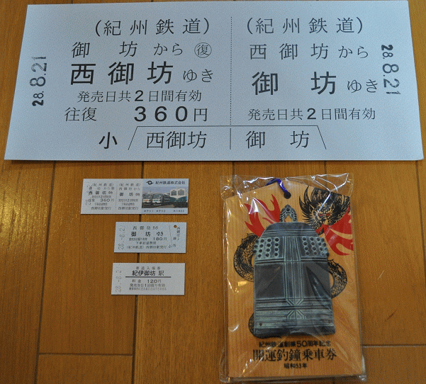 紀州鉄道の記念切符や硬券入場券