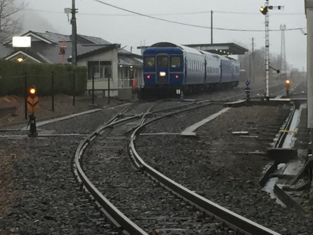 小坂鉄道に保存されたブルートレインあけぼの