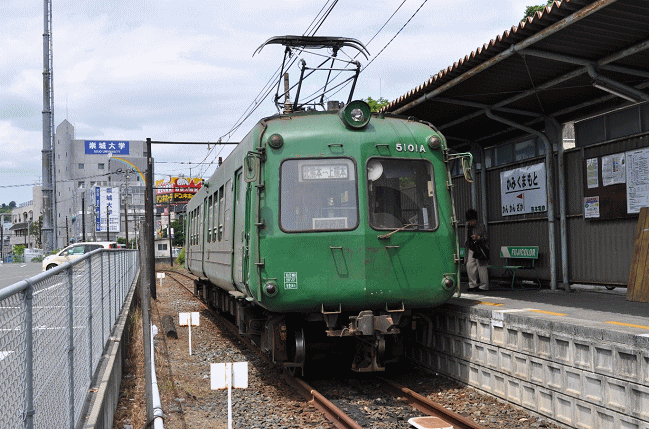 5000形健在時の熊本電鉄上熊本駅