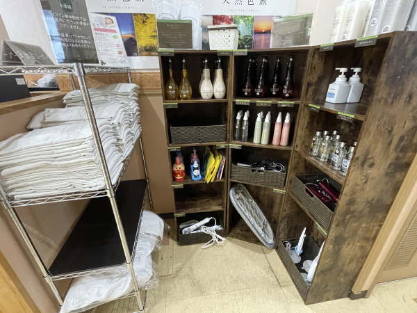 フロントの横にあるアメニティスペース