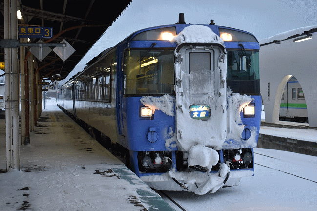 上川駅に到着した特急大雪