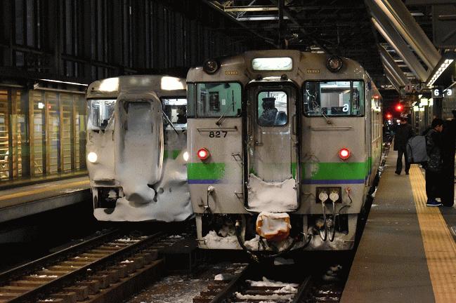 旭川駅の冬のキハ40