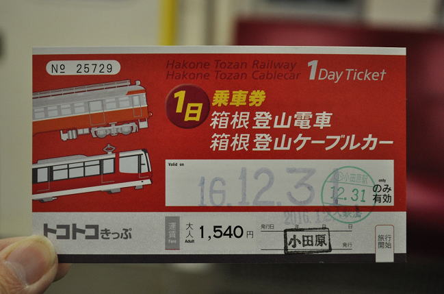 箱根登山電車・箱根登山ケーブルカーの1日乗車券