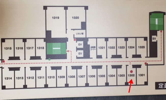 ホテルマイステイズ五反田駅前の客室配置図(13階)