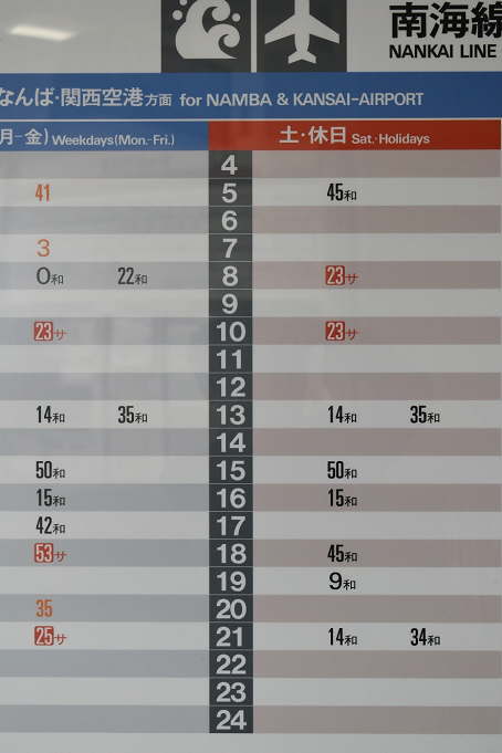 和歌山港駅の発車時刻表