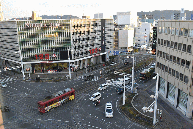 西鉄イン高知はりまや橋のトレインビュー