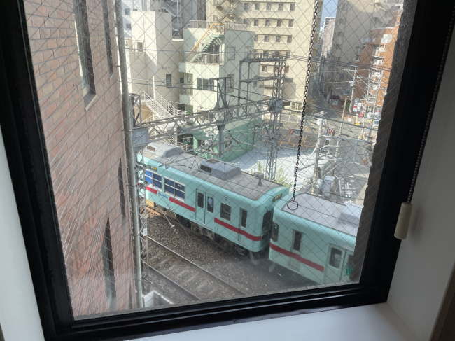 西鉄イン天神のエレベーターホールからの展望