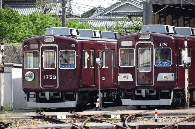 引退する1753Fは平野の車庫に留置