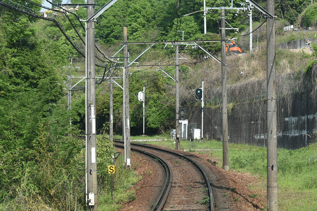 山下～妙見口は単線