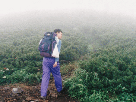利尻富士登山中