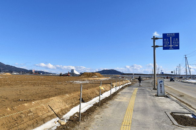 奇跡の一本松バス停付近