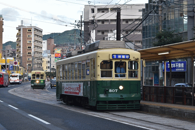 崇福寺電停と長崎電気軌道