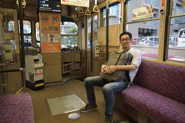 長崎電気軌道の車内