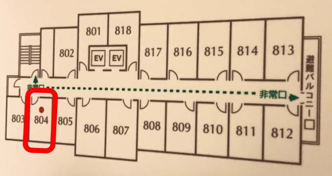 ホテルルートイン常滑駅前本館の客室配置図