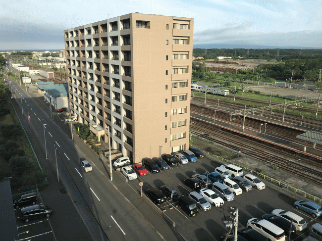 ホテルルートイン苫小牧駅前の窓外の景色