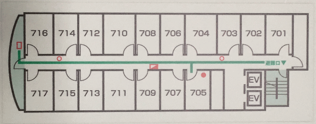 ホテルルートイン海老名駅前の客室配置図