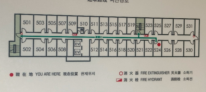 ホテルルートイン倉敷水島の客室配置図