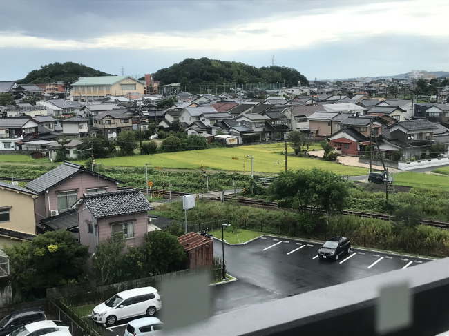 ホテルルートイン米子から見た境線