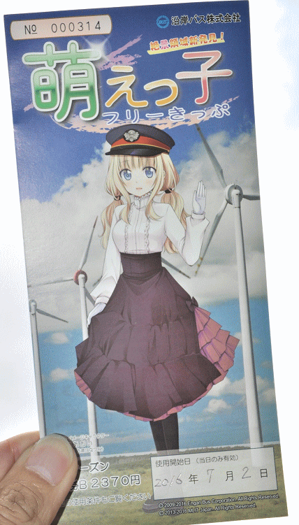 沿岸バスの萌えっ子フリーきっぷ