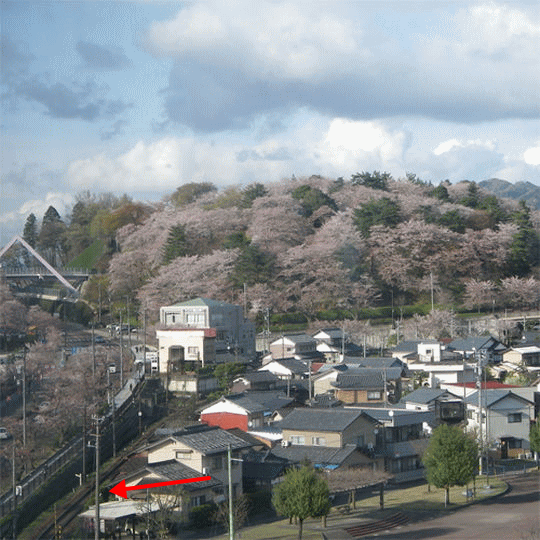 サバエ・シティーホテルから見た福井鉄道の線路