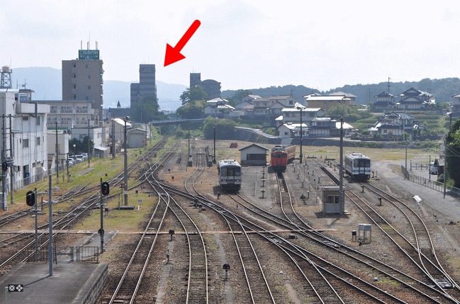 三次駅から見た三次グランドホテル