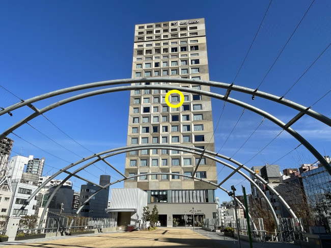 宮下公園から見たsequence MIYASHITA PARK