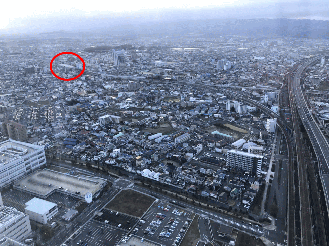 スターゲイトホテル関西エアポートからの鉄道路線の眺め