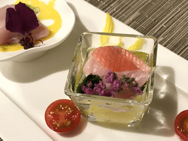 金目鯛の洋風の刺身