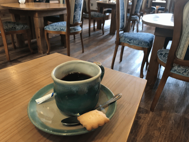 白河駅のえきかふぇの大正ロマンブレンドコーヒー