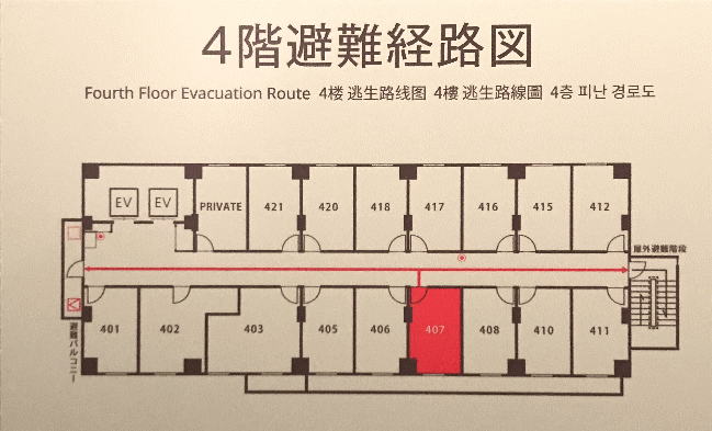 スーパーホテルLohas武蔵小杉駅前の客室配置図