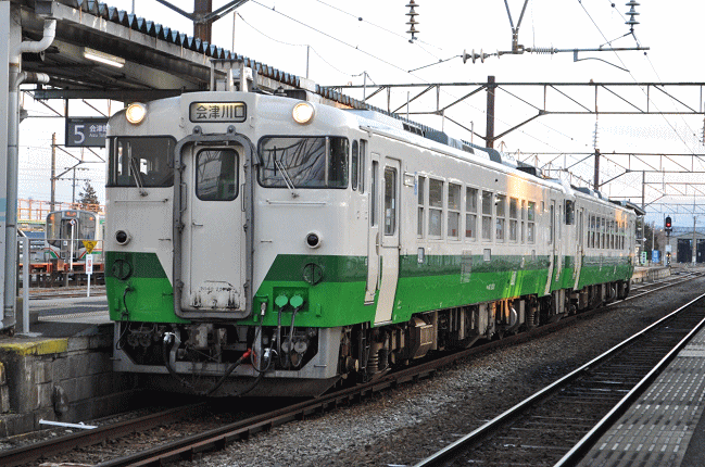 会津川口行はキハ４０（会津若松駅にて）