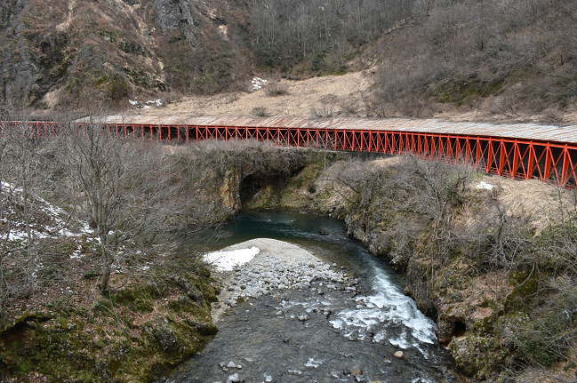 只見線・入広瀬~大白川間の車窓