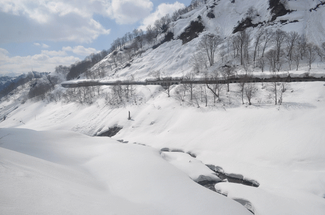 只見線の県境付近の景色