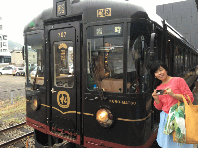 丹後くろまつ号と記念撮影