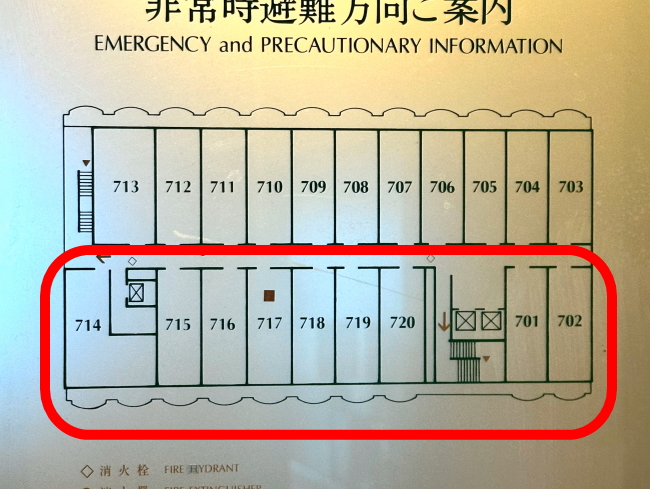 浜名湖弁天島リゾート THE OCEANの客室配置図