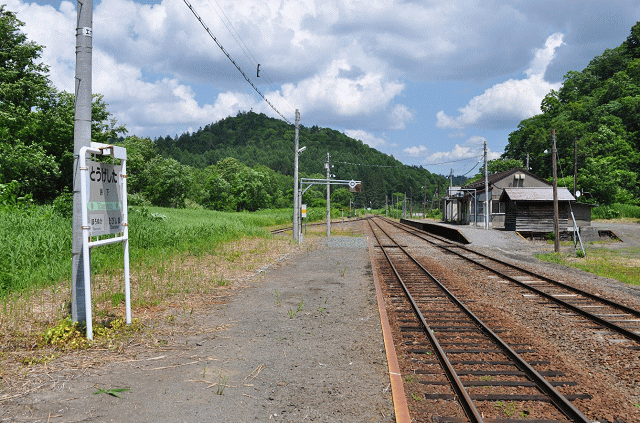 留萌本線峠下駅の全景