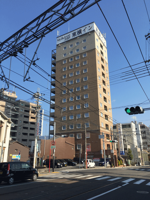 東横イン京都琵琶湖大津のトレインビュー側の客室