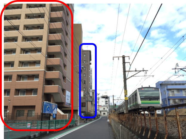 東横インJR横浜線相模原駅前、ホテルクラウンヒルズ相模原と横浜線