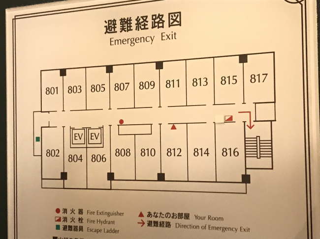 東横イン岡山駅西口右の客室配置図