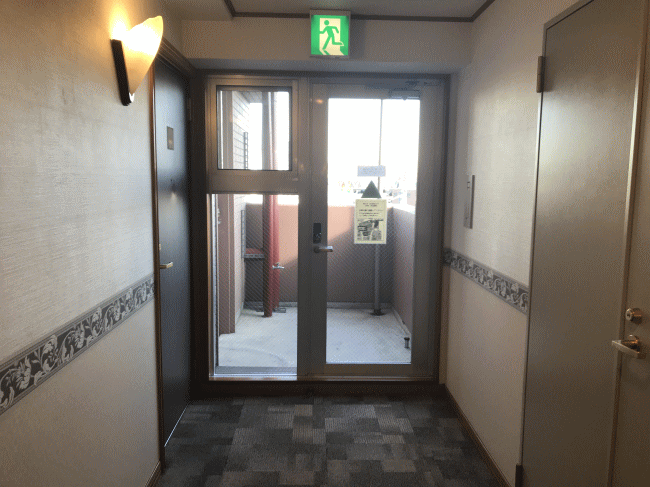 東横イン仙台駅西口中央の廊下