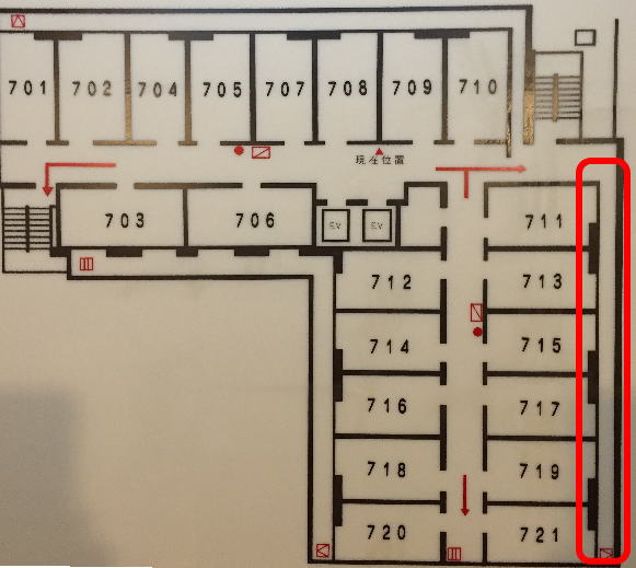 東横イン新大阪新幹線中央口本館の客室配置