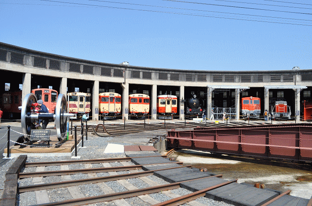 津山まなびの鉄道館の扇形庫