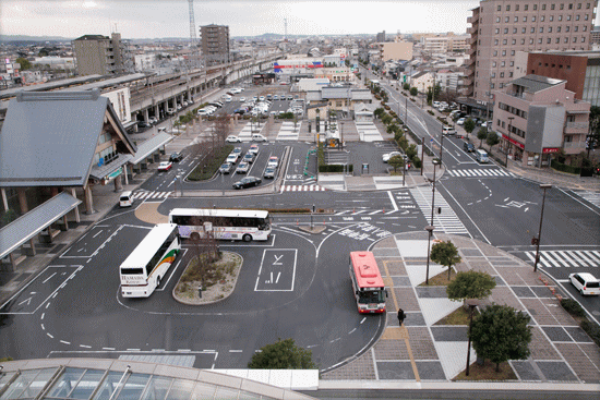ツインリーブスホテル出雲から見た出雲駅側の眺め