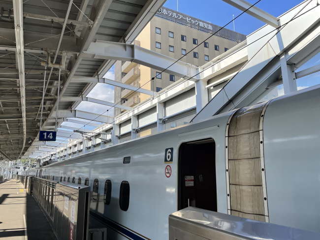 鹿児島中央駅から見たホテルアービック鹿児島