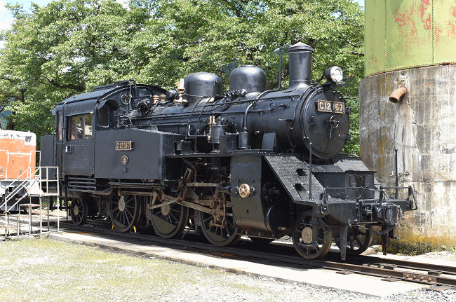 若桜駅構内のＣ１２　１６７号