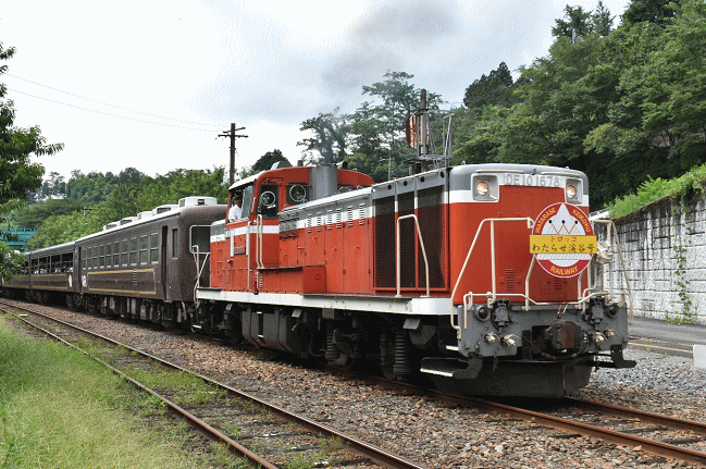 わたらせ渓谷鉄道のトロッコ列車（神戸駅）
