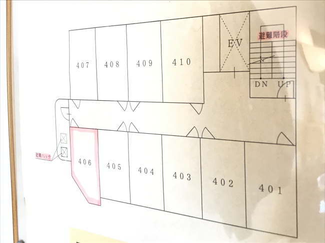 ビジネスホテルウェーブ舞鶴の客室配置図