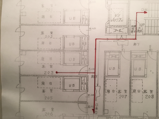 野洲シティホテルの客室配置図